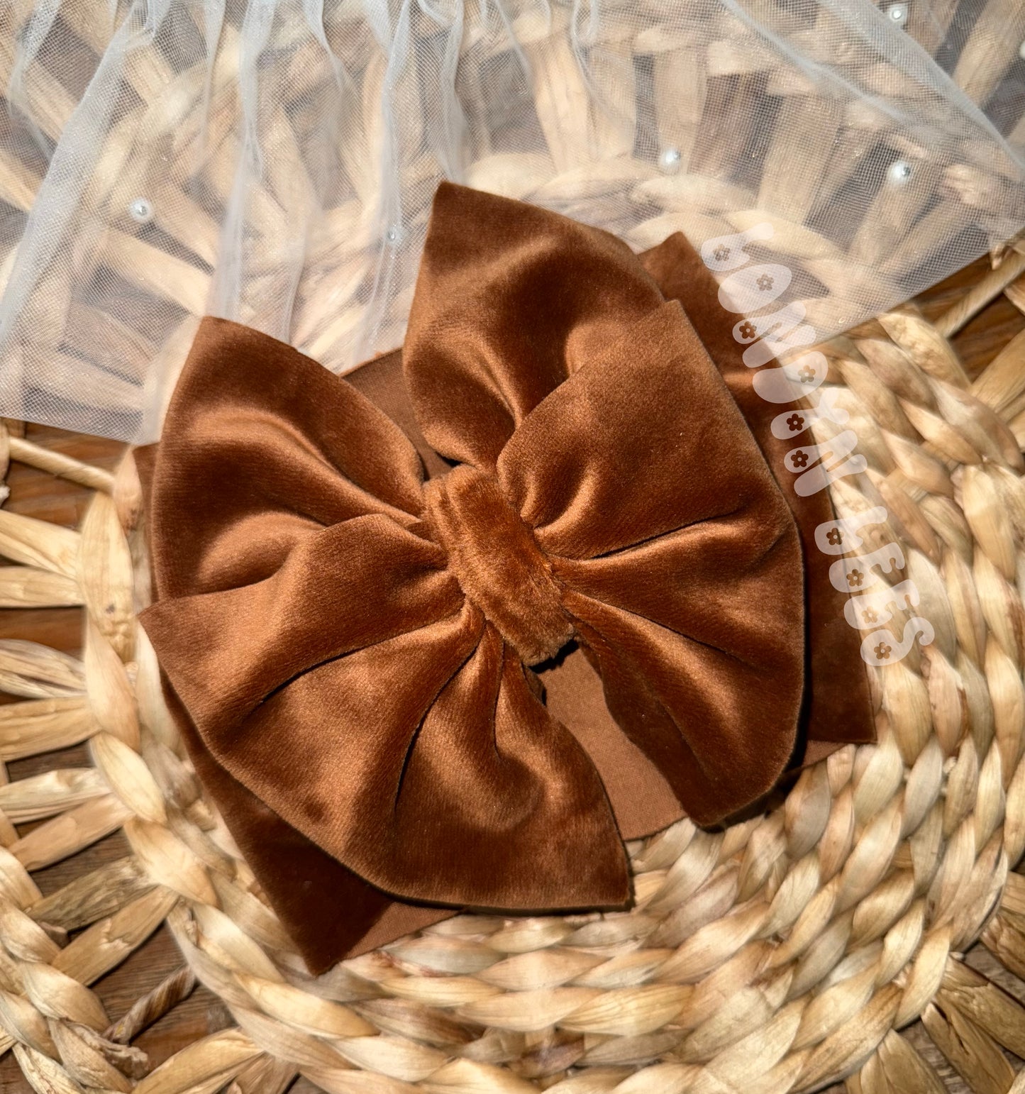 Chocolate Plush velvet bows