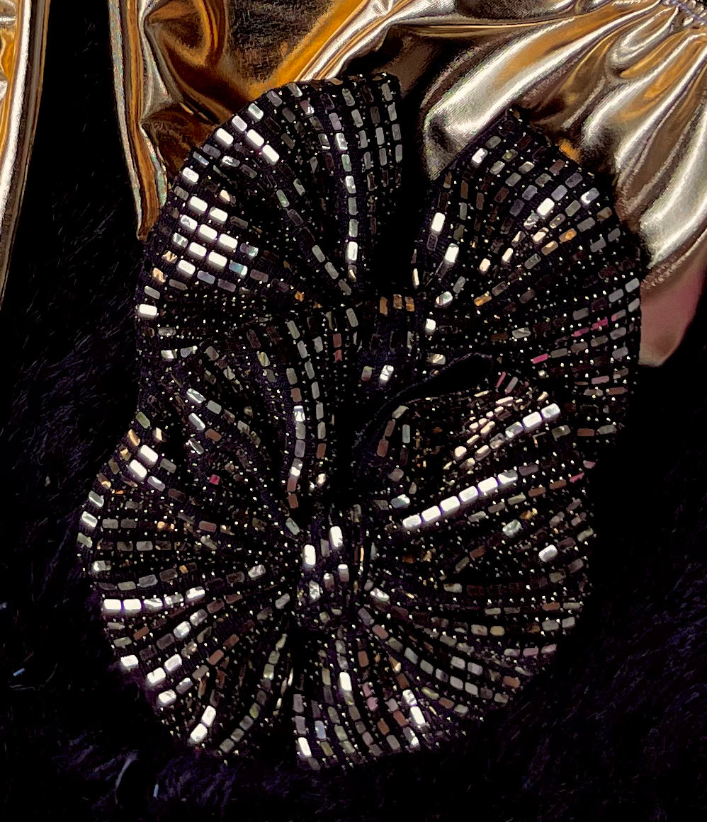 Gold disco bows