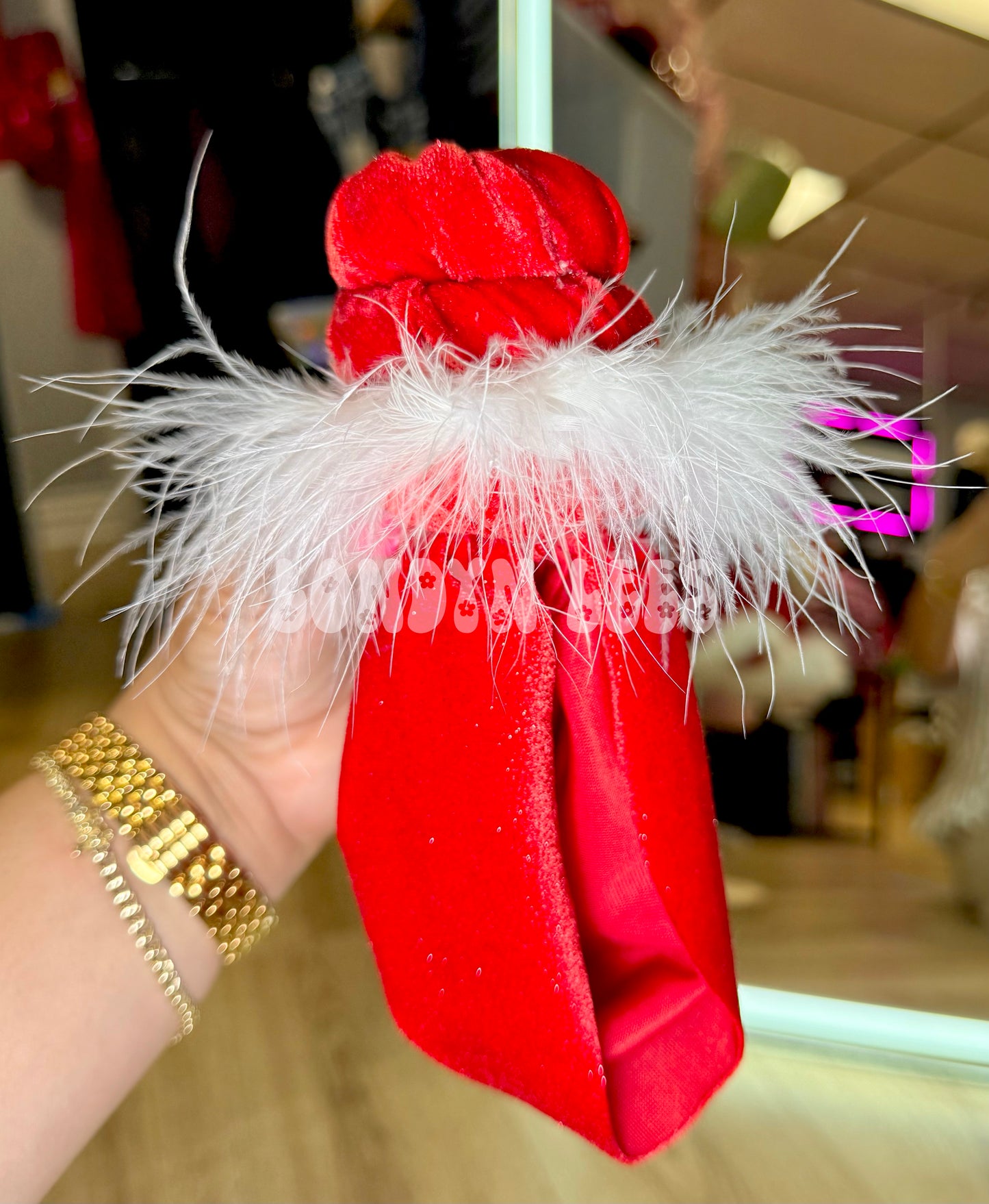 Red glitter bows