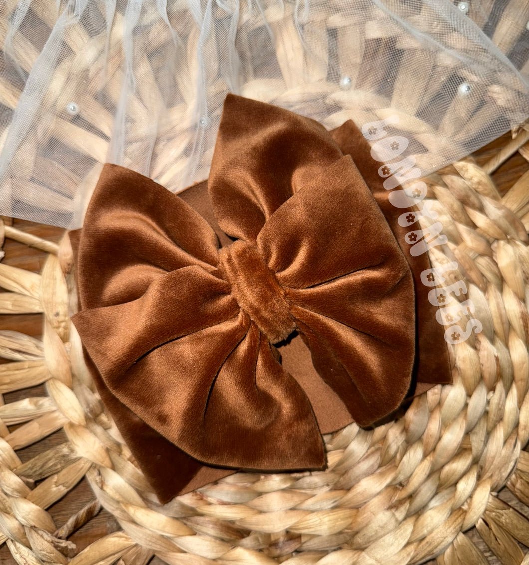 Chocolate Plush velvet bows
