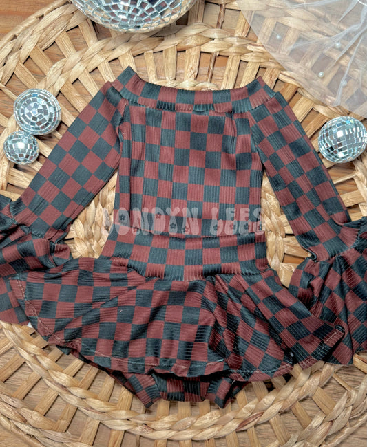Brown and black checks