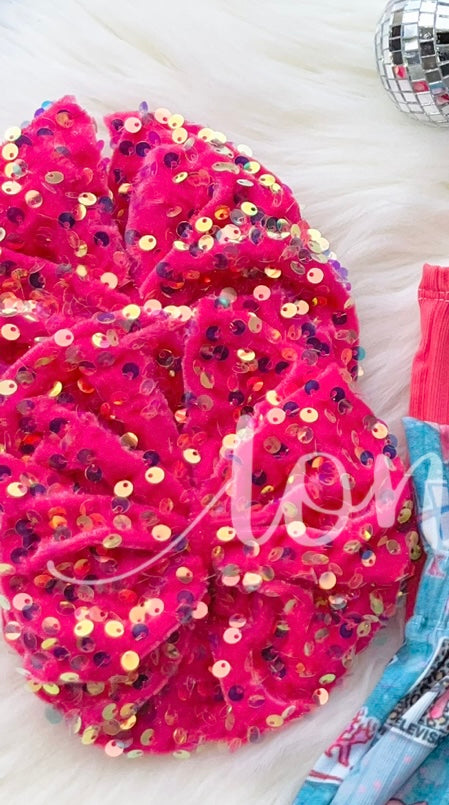 Pink sequin bows
