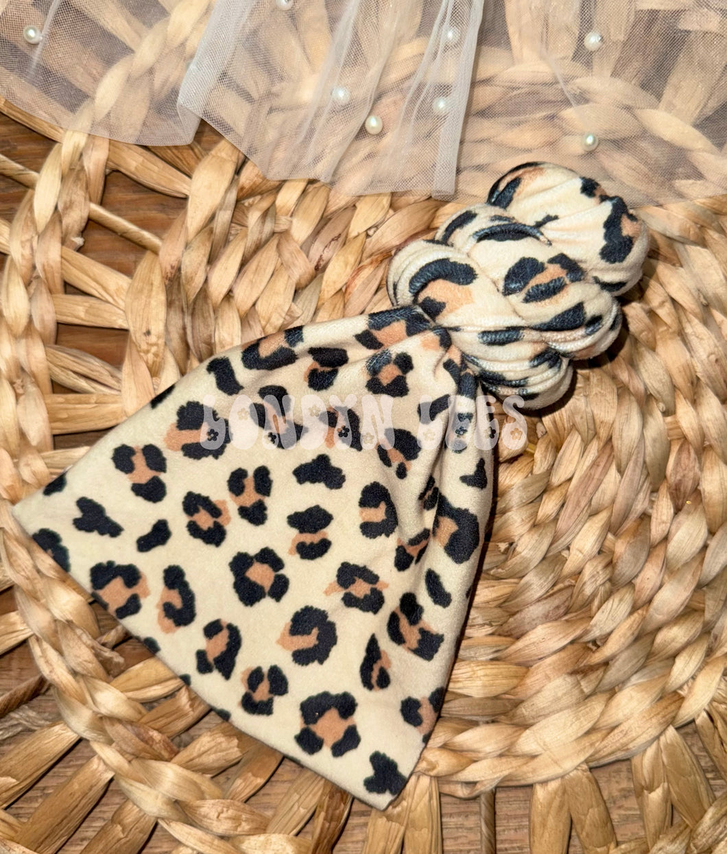 Cream Cheetah velvet bows