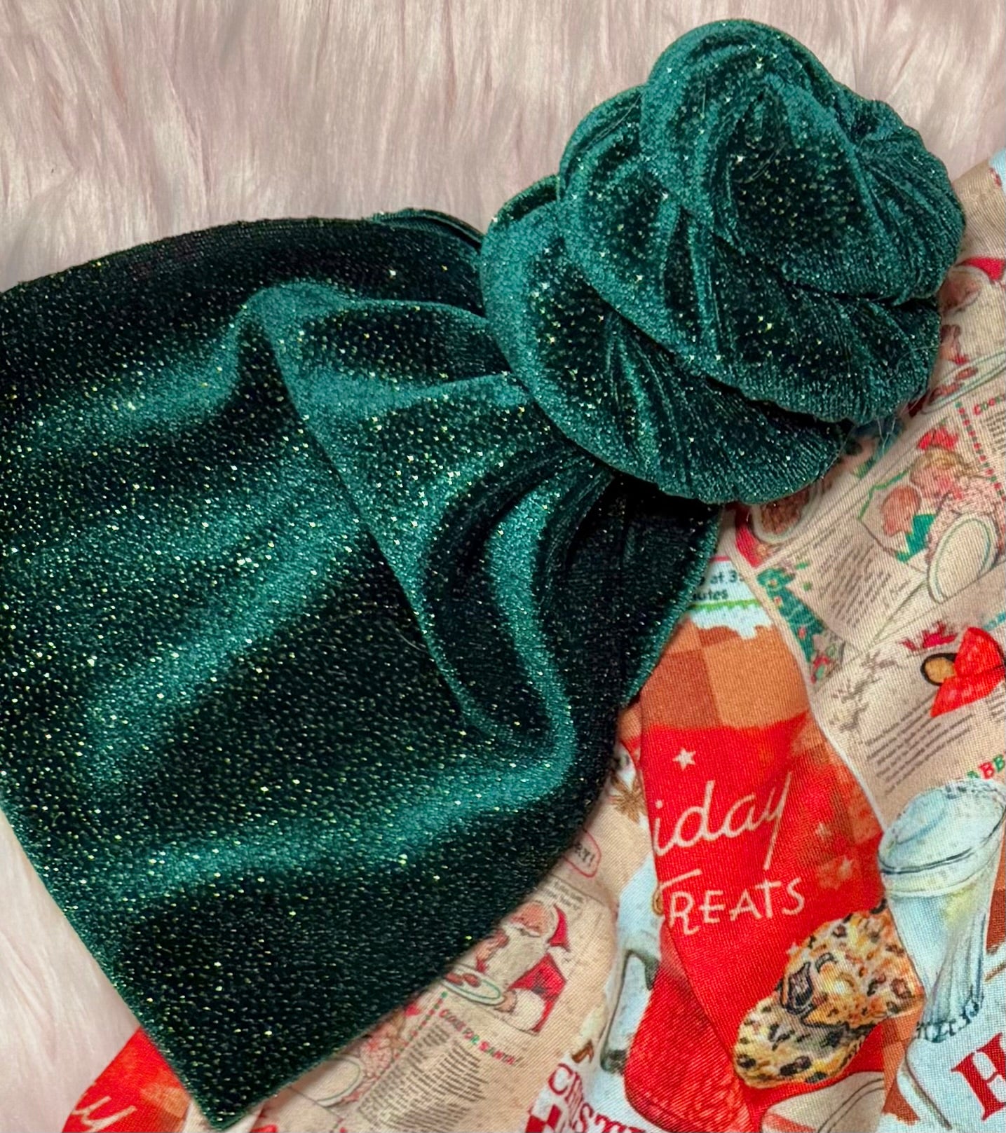 Glitter Hunter green bows