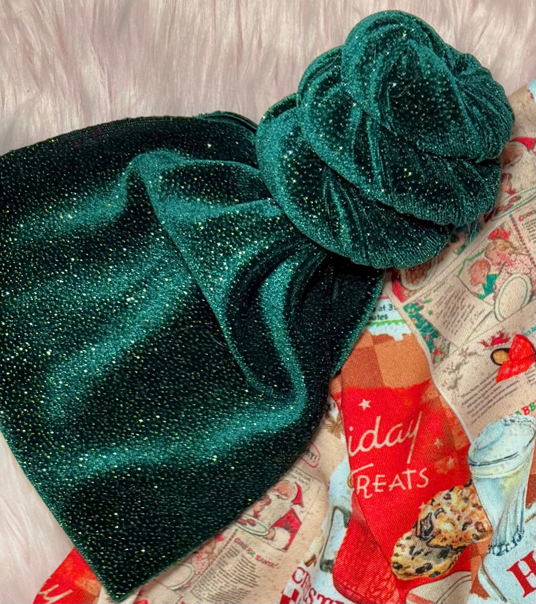 Glitter Hunter green bows