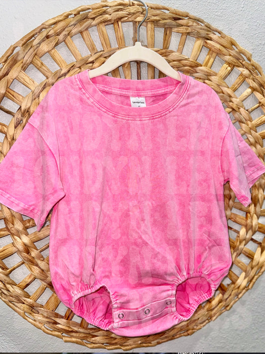 Acid wash bubble rompers PINK NO CODES