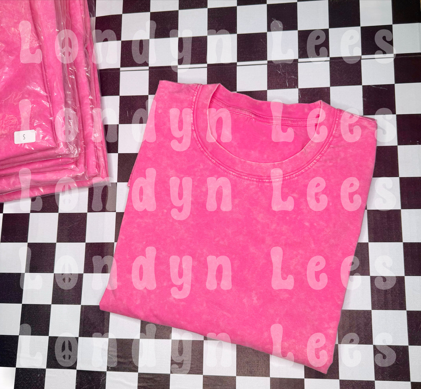 Pink acid wash adult tees
