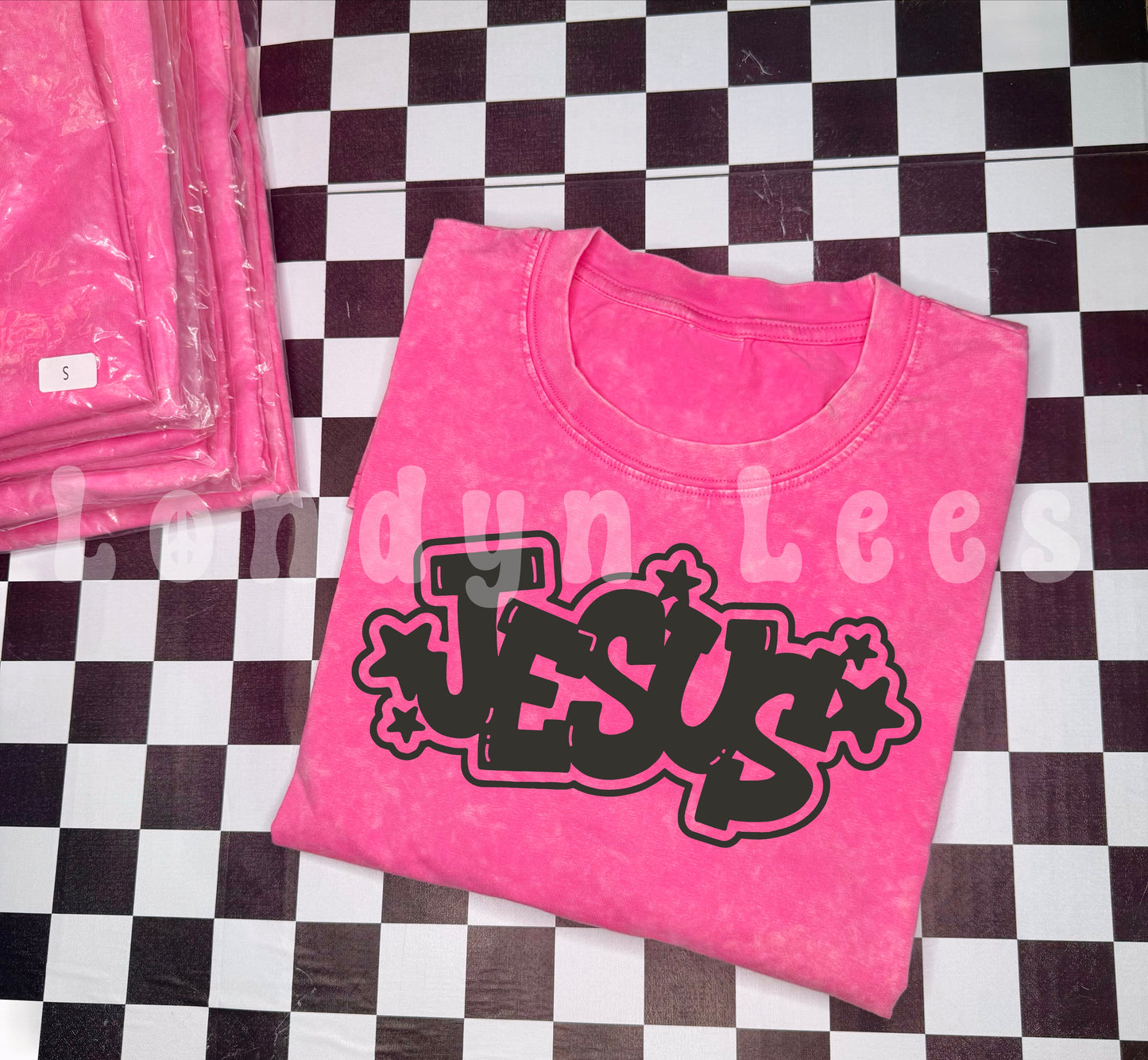 Pink acid wash adult tees