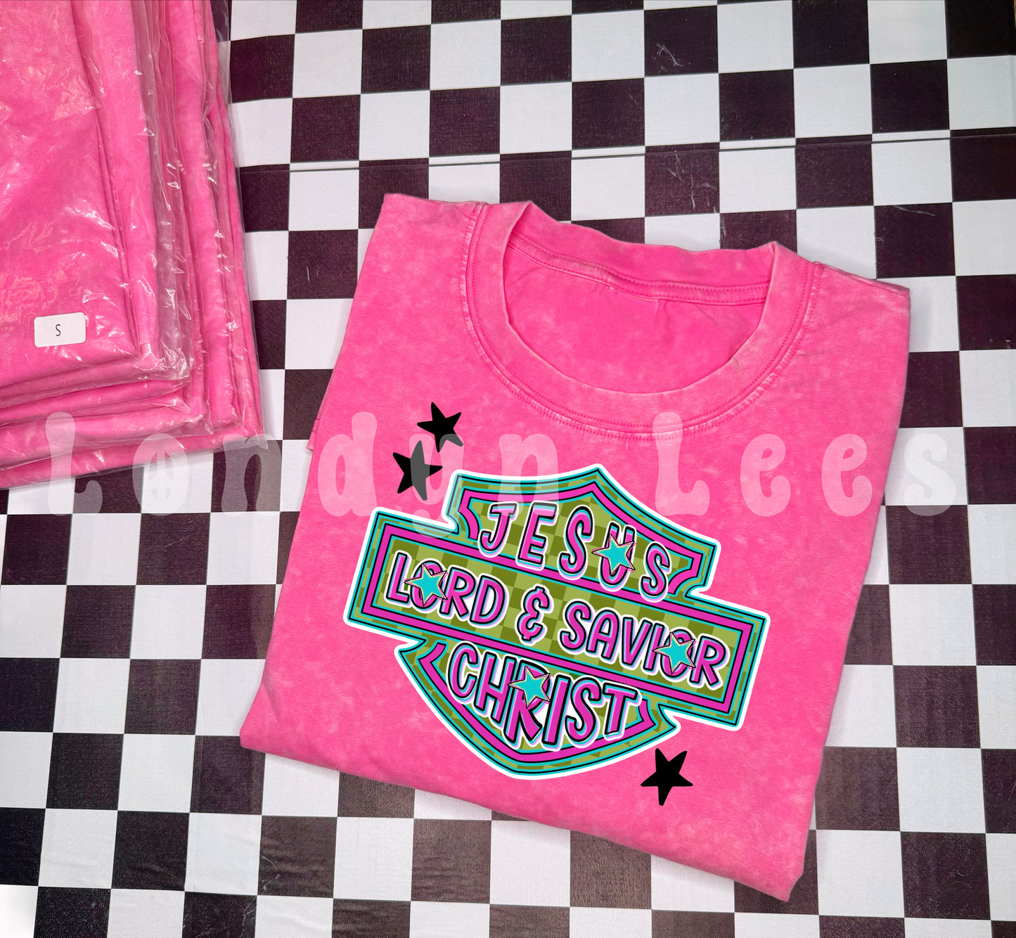Pink acid wash adult tees