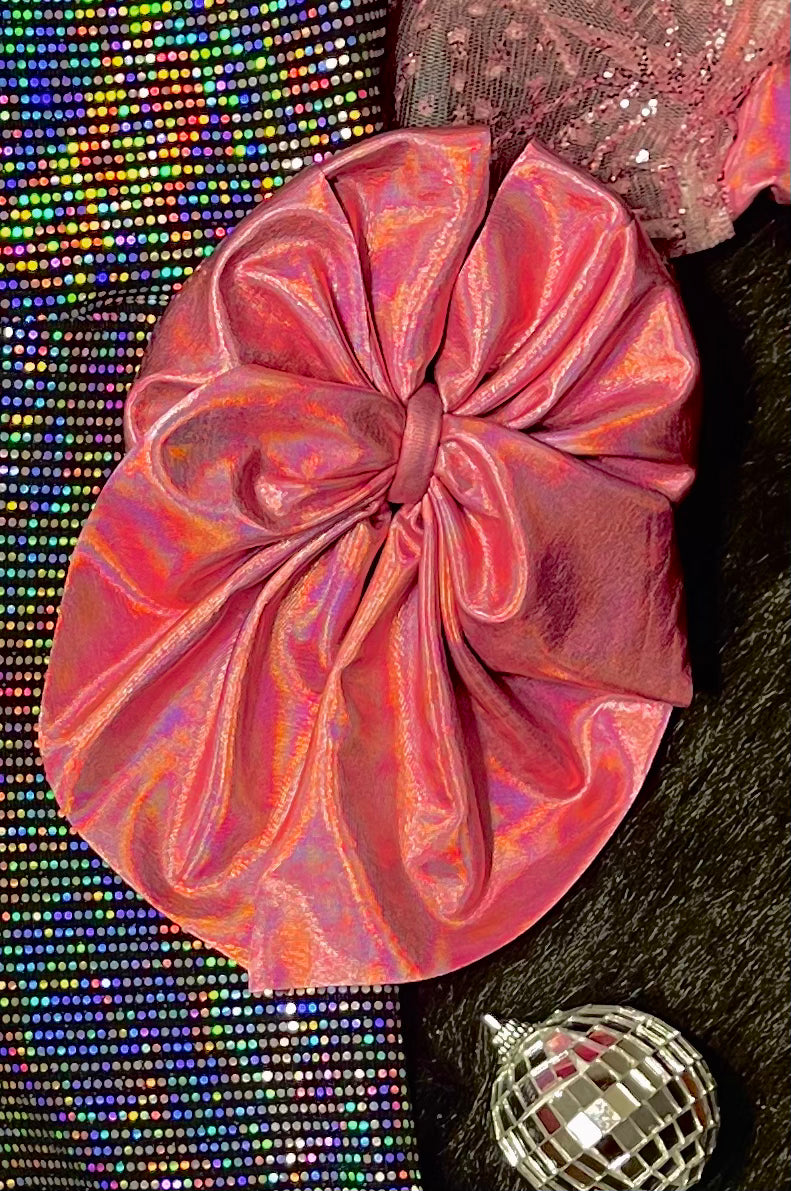 Pink metallic bows
