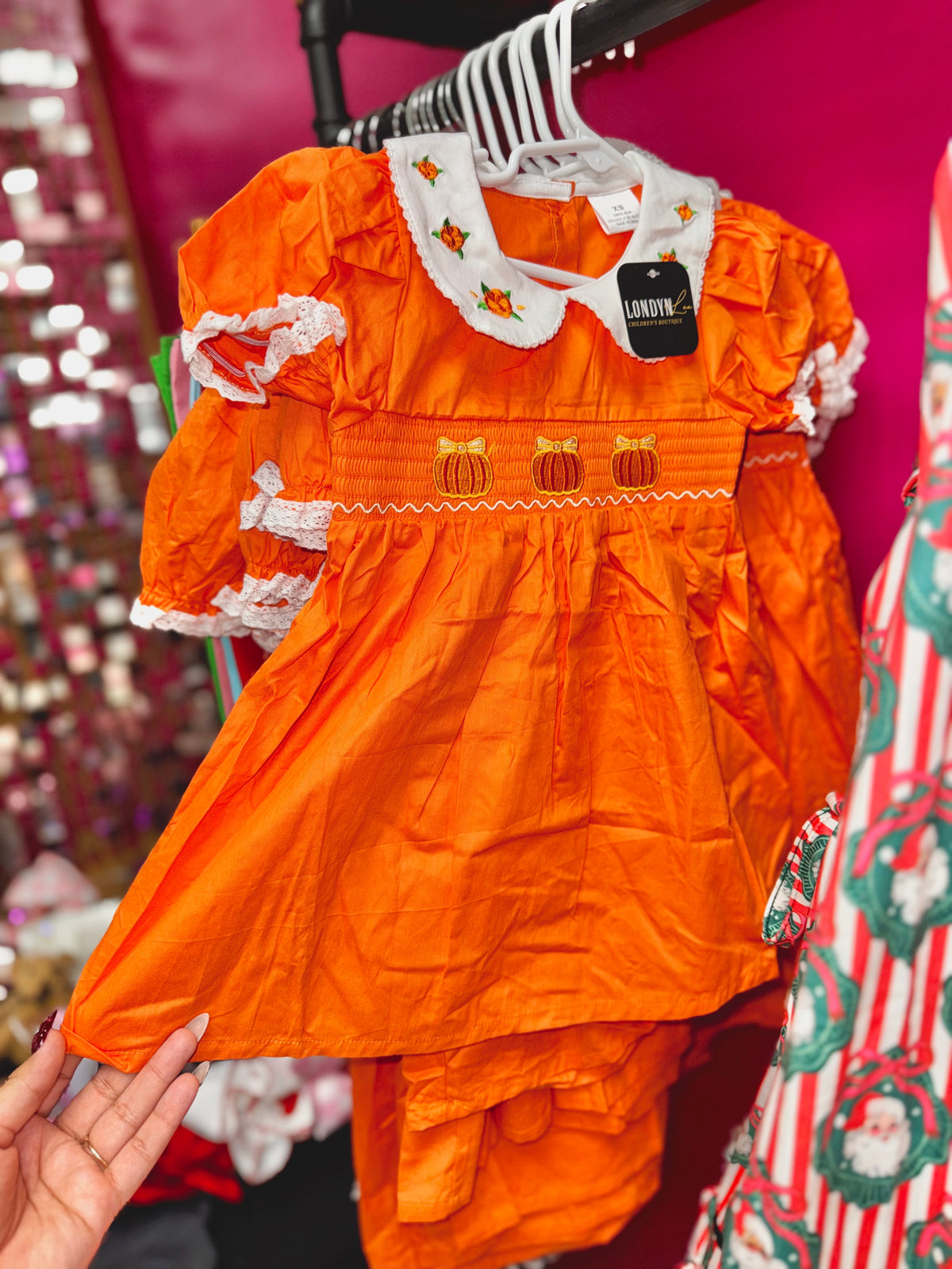 Pumpkin smock dress