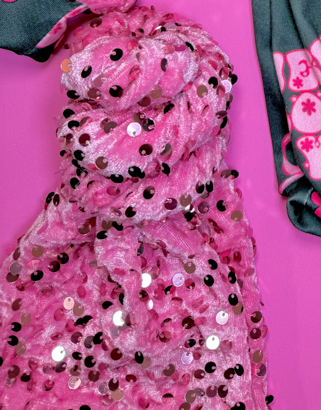 Pink sequin bows