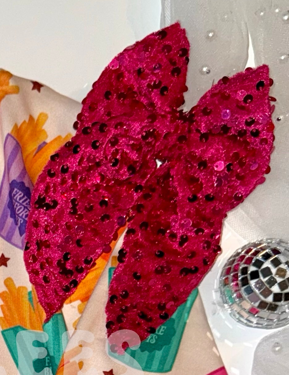 Hot pink sequin bows