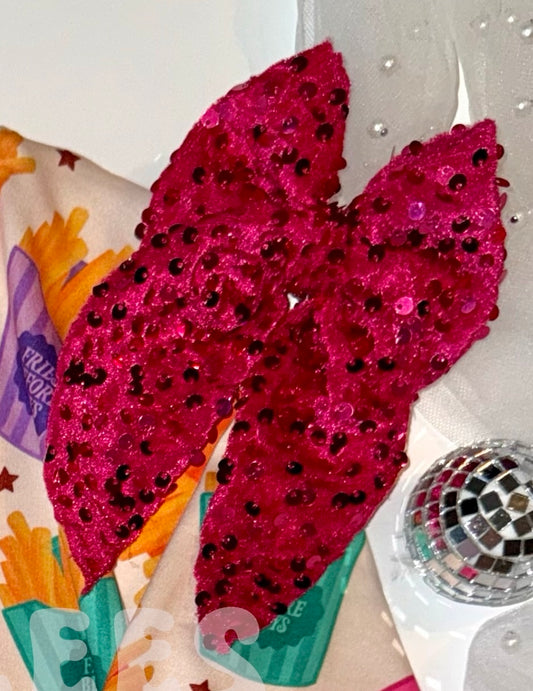 Hot pink sequin bows
