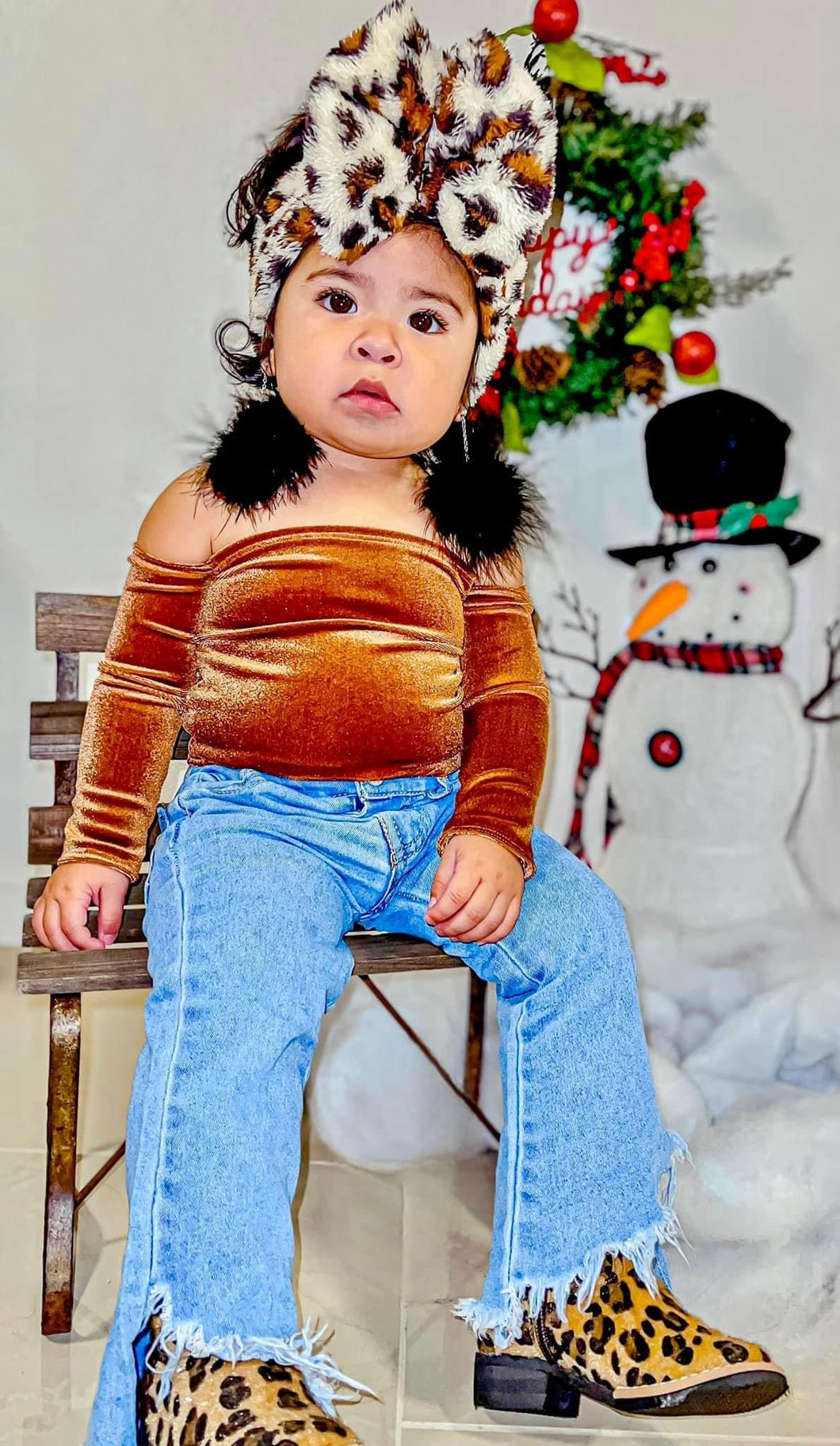 Cheetah girl Sherpa bow🐆