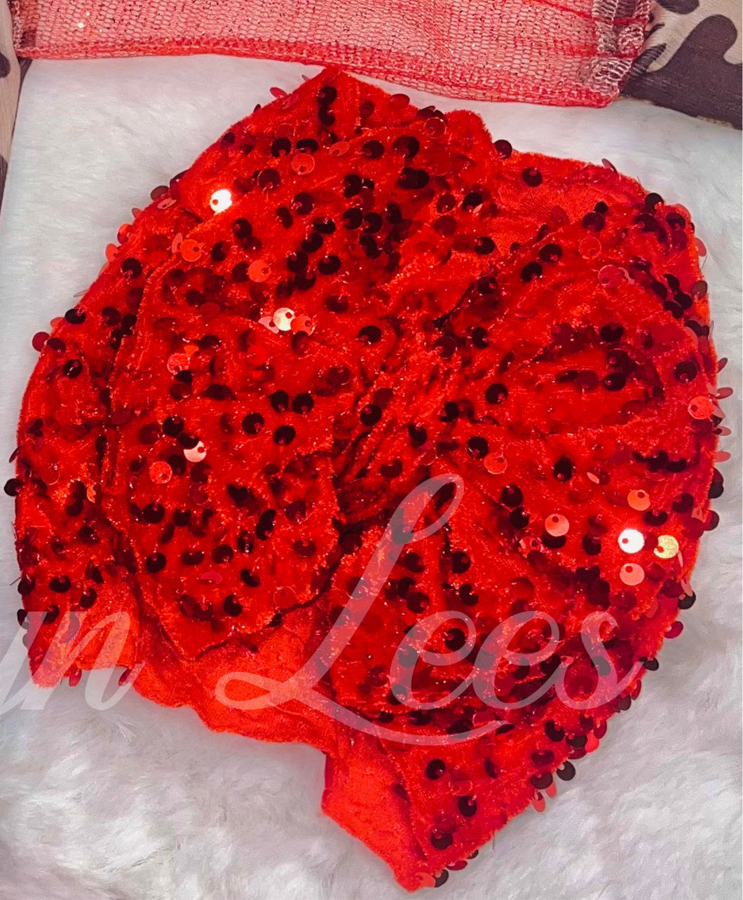 Red sequin bows